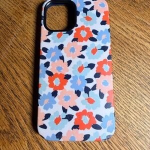 Floral Print Protective Phone Case in Coral, Blue & Navy